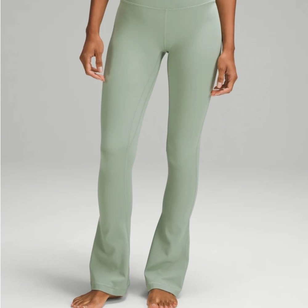 Lululemon Align Leggings High-Rise Mini-Flare Green Palm Court Yoga Pants Size 4